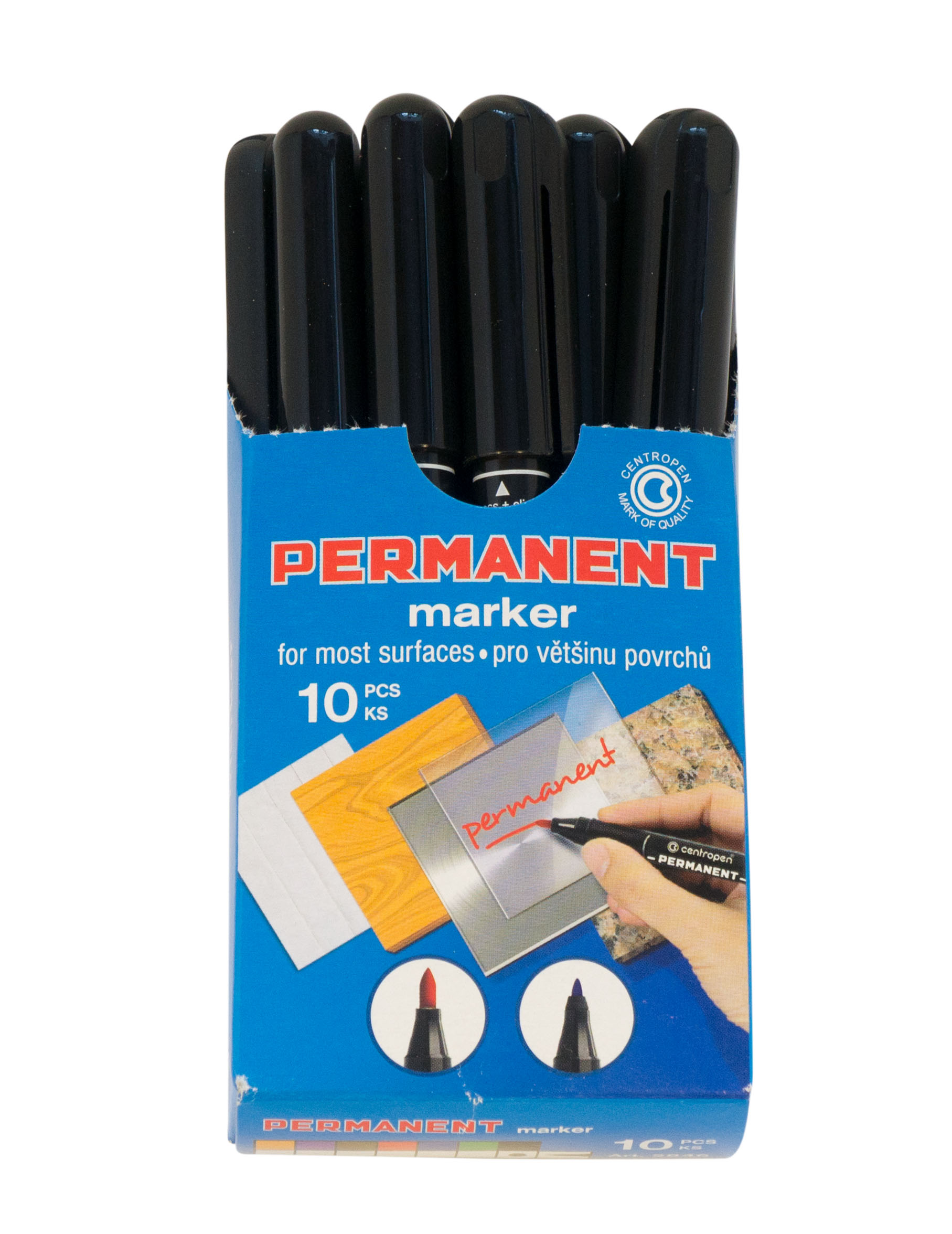 Маркер Centropen Permanent тонкий 2846 чорний (10/200)