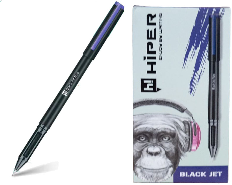 Ручка Hiper Black Jet Neo масляна HO-150 синя (10)