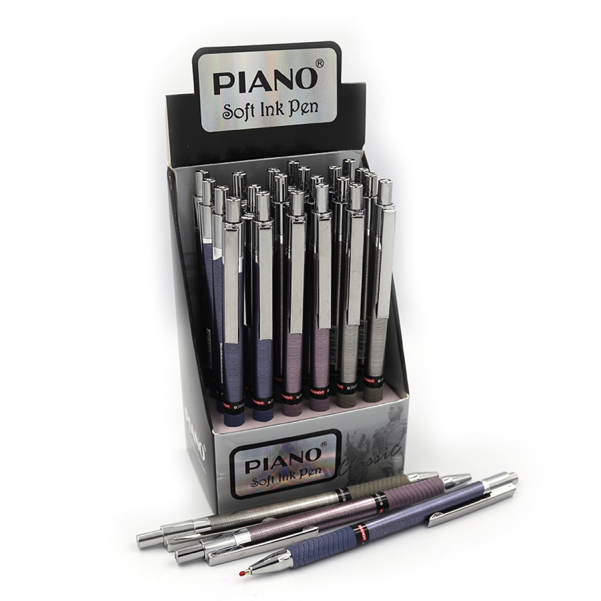 Ручка Piano PТ-011 кулькова автомат синя (24)
