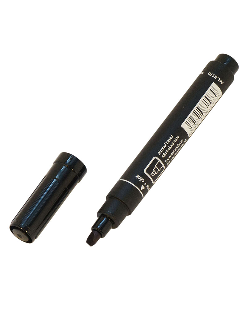 Маркер Centropen Permanent 8576 чорний, товстий зрізаний (10/200)