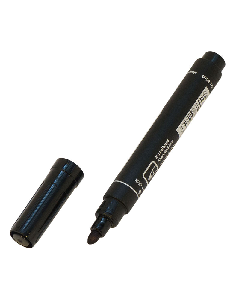 Маркер Centropen Permanent 8566 чорний, товстий круглий (10/200)